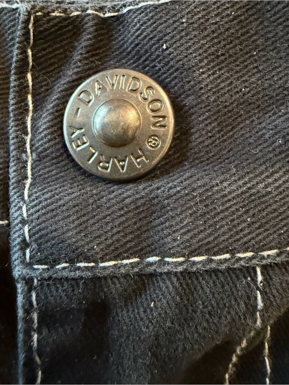Harley-Davidson Kids Black Denim Jeans Pants. Pink Stitching on Logo. Sz 4T